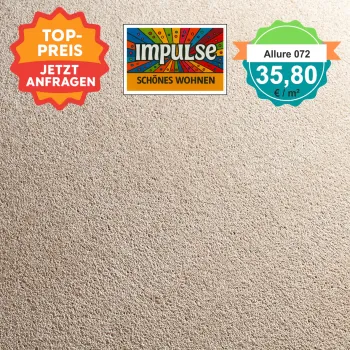 JAB Allure Teppichboden 072 Maurice – edler Velours in warmem Grauton für stilvolle Wohnräume